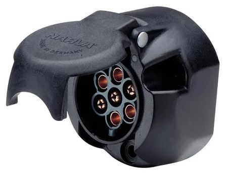 Narva 7-Pin Large Round Plastic Trailer Socket 82052BL