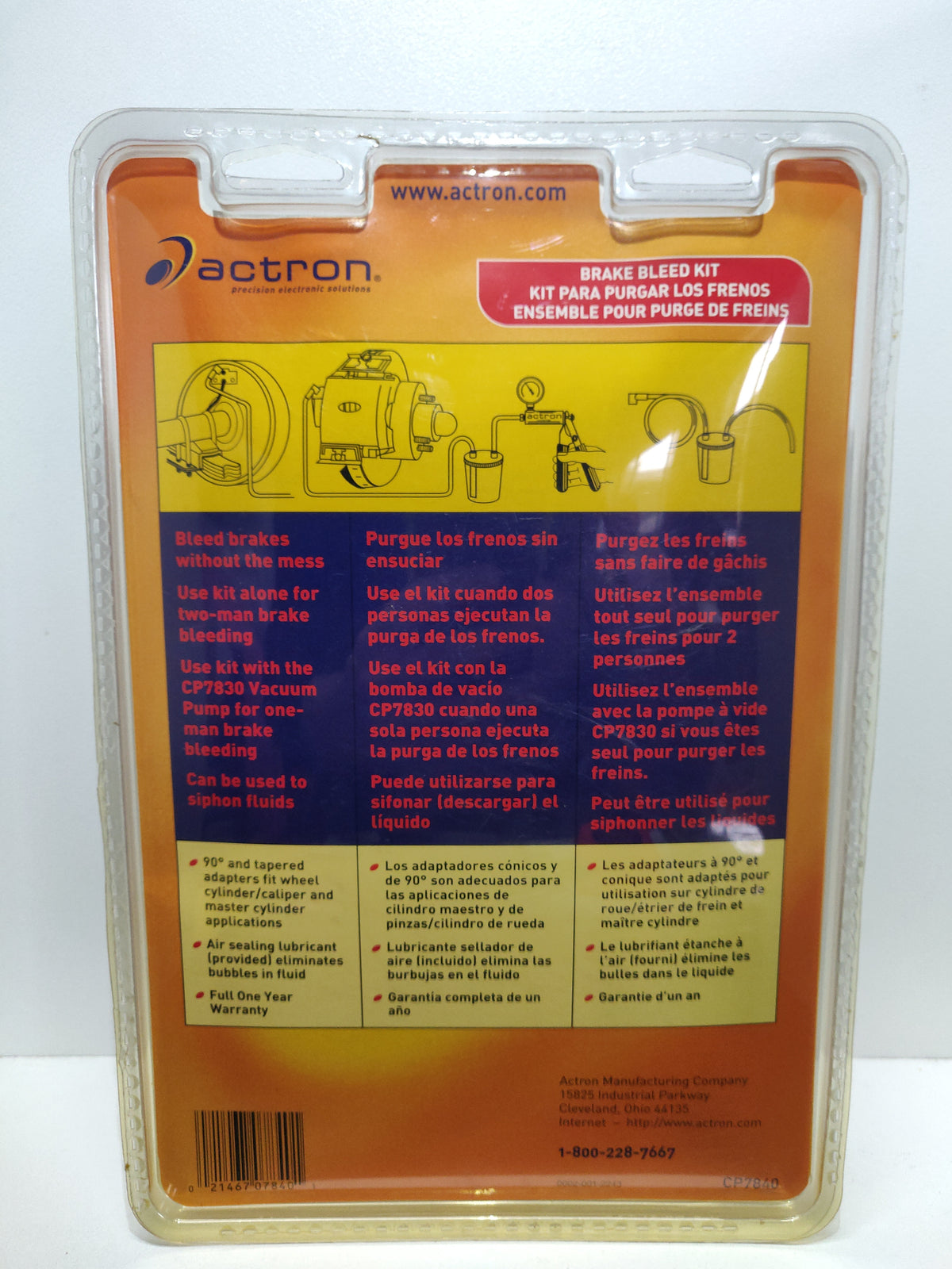 ACTRON CP7840 Brake Bleed Kit Including Adapters