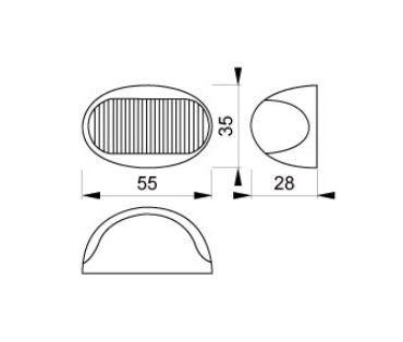 Roadvision LED Amber Mini Oval Side Marker Light VS-L86VY