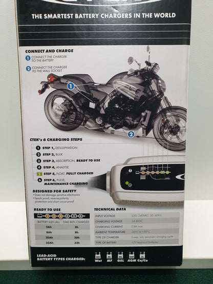 CTEK XS0.8 XS08 Compact Trickle Battery Charger Maintainer Car Motorbike