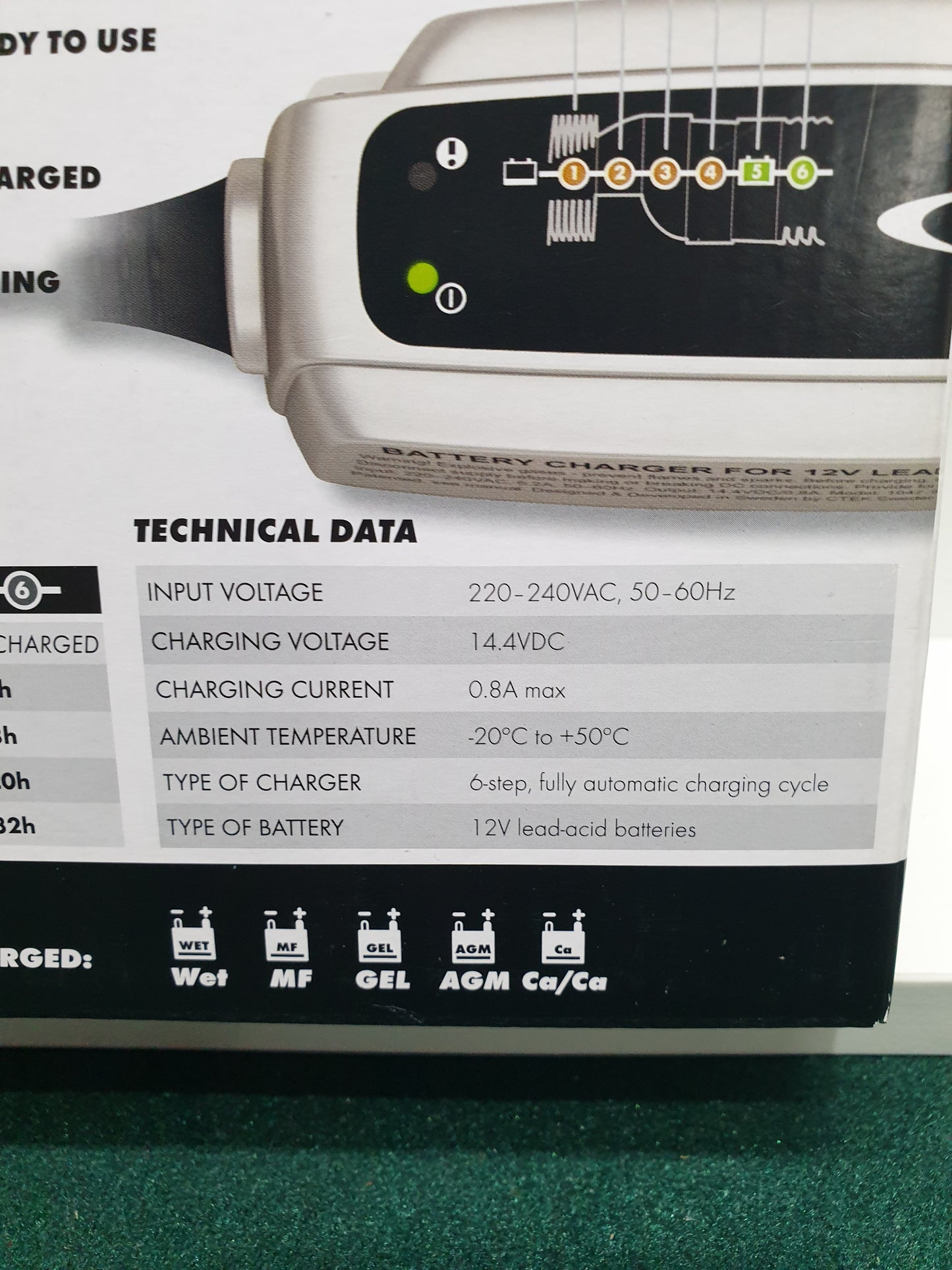 CTEK XS0.8 XS08 Compact Trickle Battery Charger Maintainer Car Motorbike