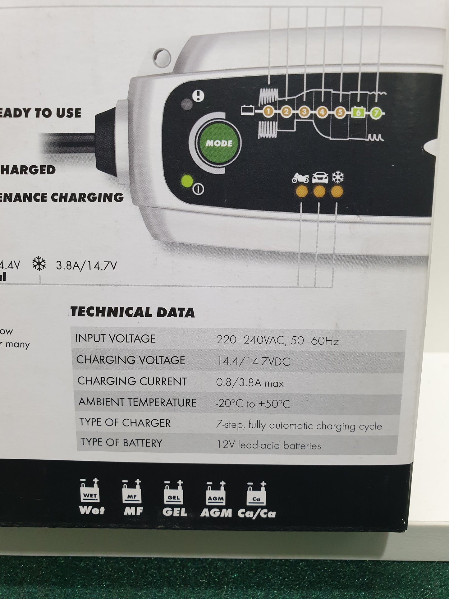 CTEK MXS 3.8 Battery Charger 12V 3.8A MXS3.8