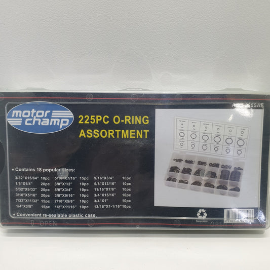 Motor Champ 225 Piece O-Ring Assortment Grab Kit SAE