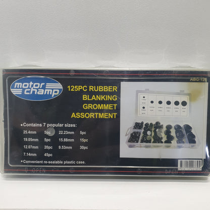 Motor Champ 125 Piece Rubber Blanking Grommet Assortment Grab Kit