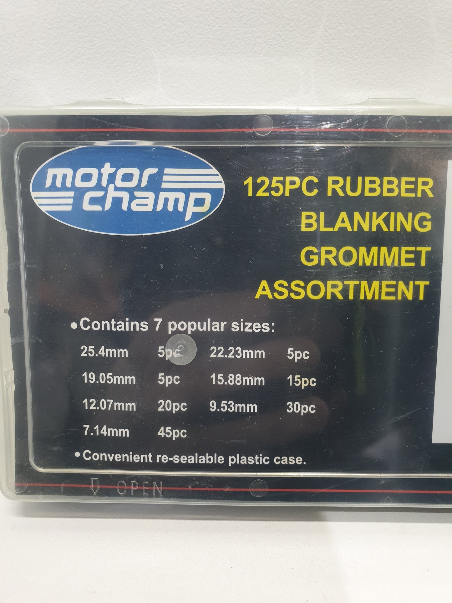 Motor Champ 125 Piece Rubber Blanking Grommet Assortment Grab Kit