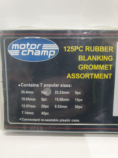 Motor Champ 125 Piece Rubber Blanking Grommet Assortment Grab Kit