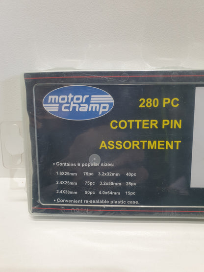 Motor Champ 280 Piece Cotter Pin Split Pin Assortment Grab Kit