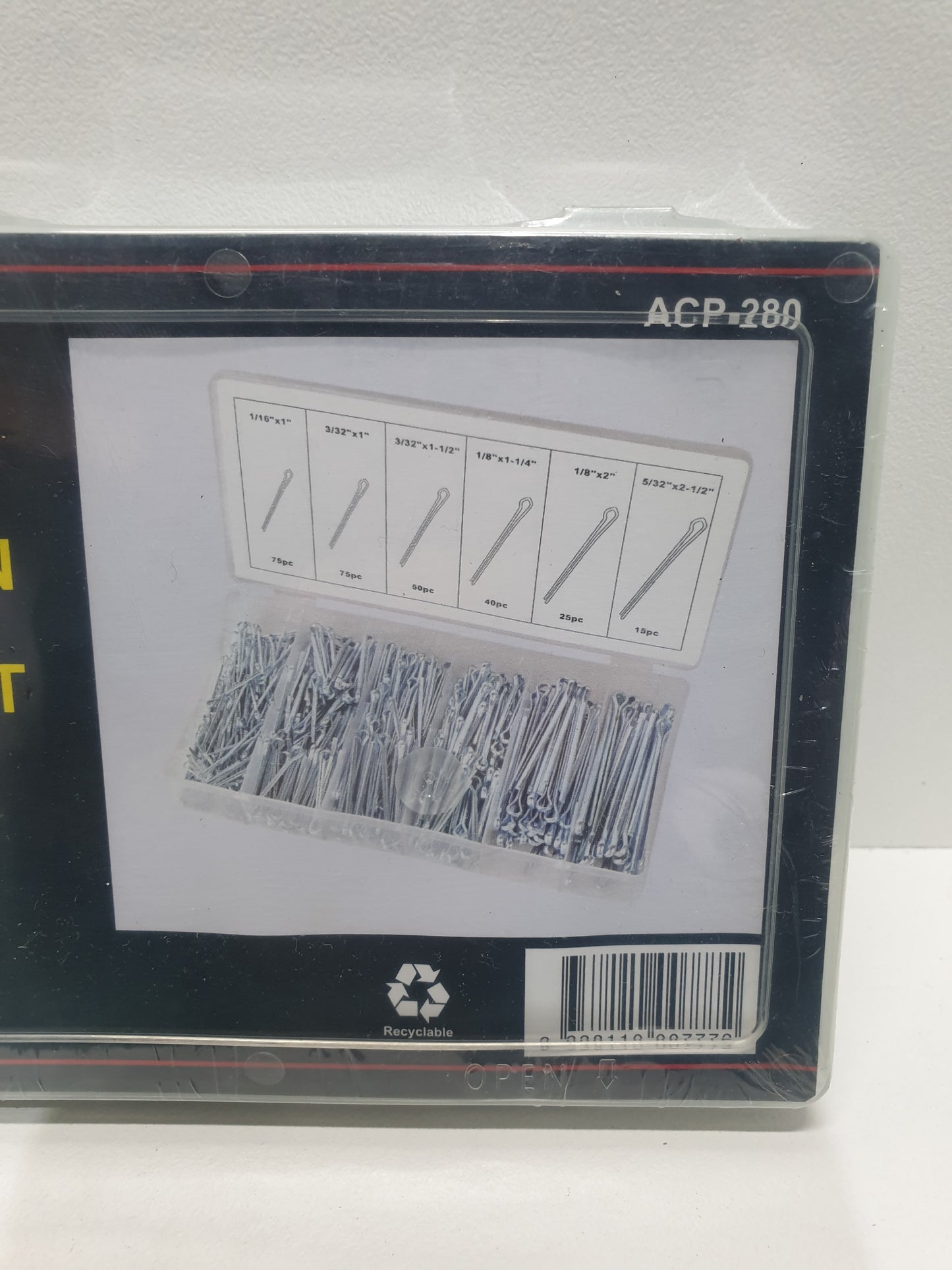 Motor Champ 280 Piece Cotter Pin Split Pin Assortment Grab Kit