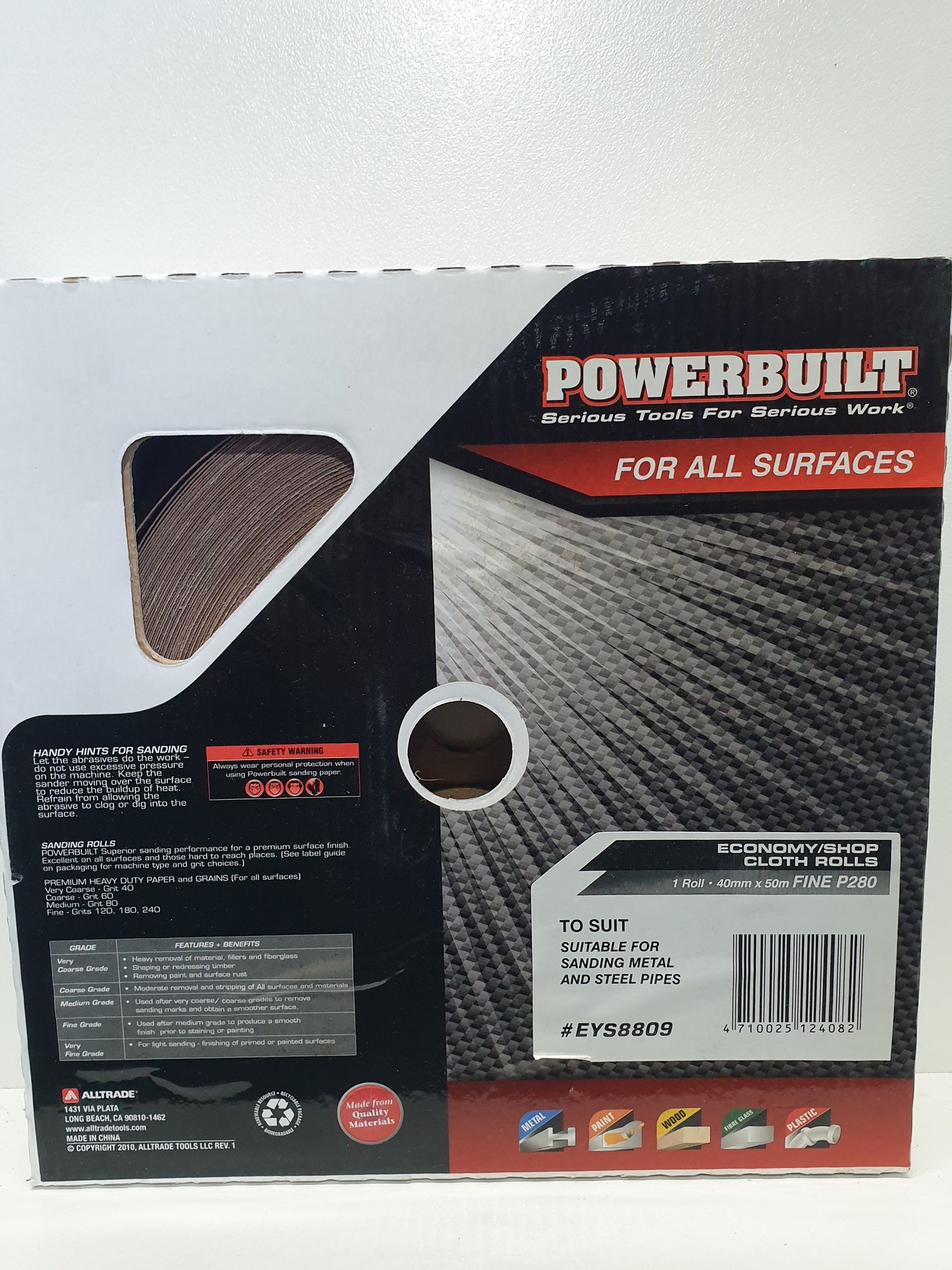 POWERBUILT Cloth Sandpaper Roll 40mm X 50M P100 P120 P150 P180 P220 P280 P320 P400