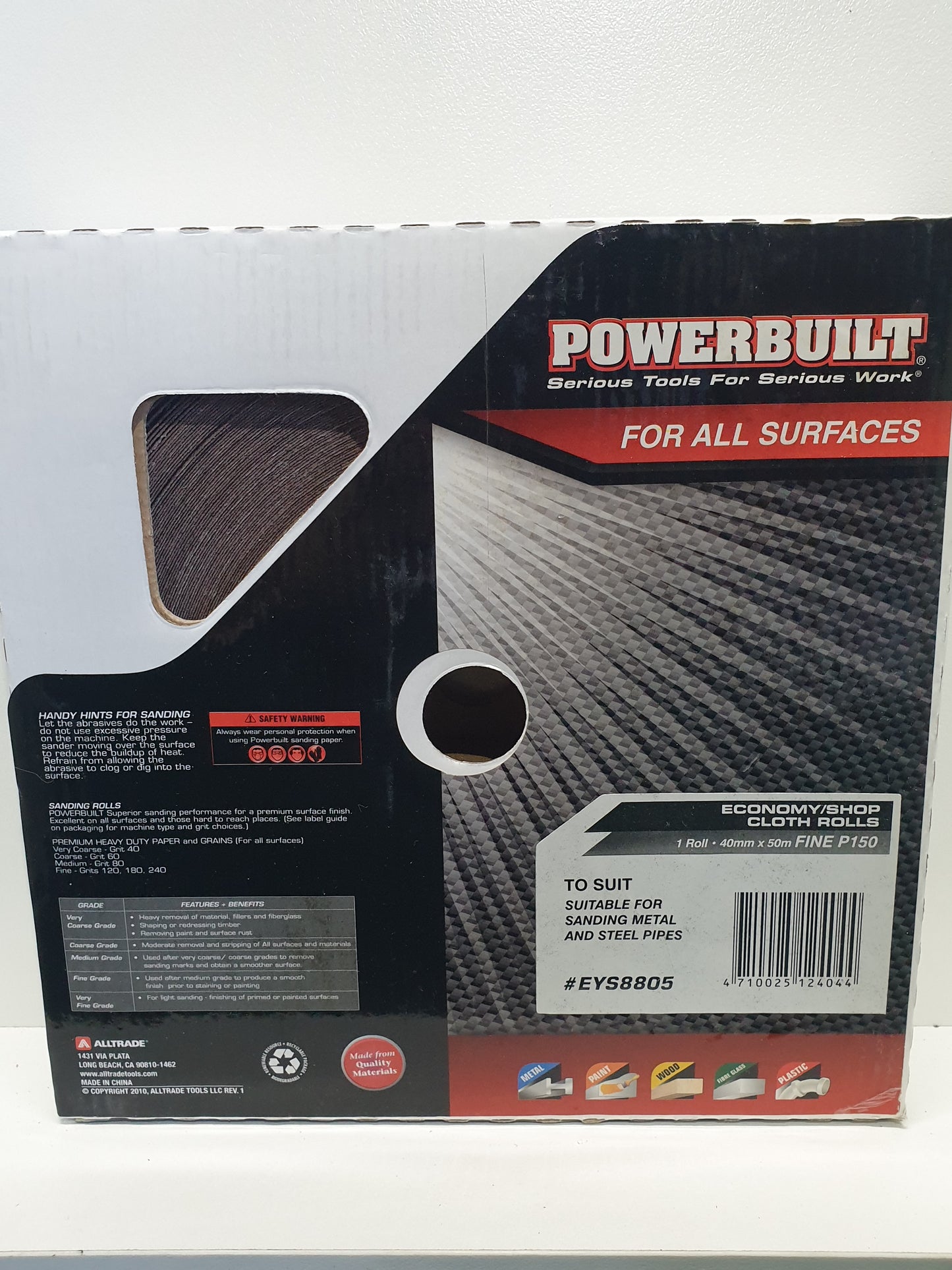 POWERBUILT Cloth Sandpaper Roll 40mm X 50M P100 P120 P150 P180 P220 P280 P320 P400