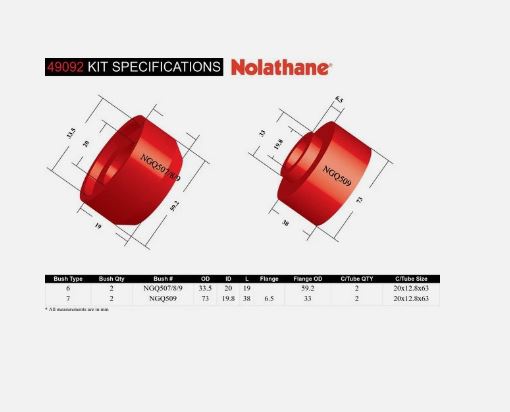 NOLATHANE 49092 Rear Body mount bushing FOR NISSAN PATROL GU Y61 GQ Y60 97~10