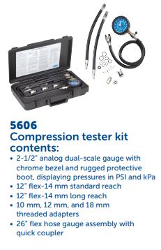 OTC 5606 Petrol Engine Compression Tester Kit