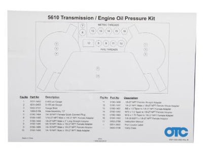 OTC 5610 Transmission Engine Oil Pressure Test Kit