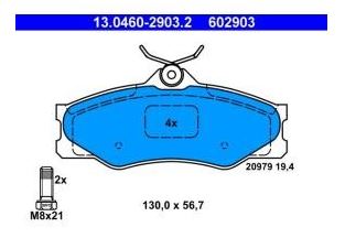 ATE Front Brake Pads 602903 251698151F DB1139 VW Transporter