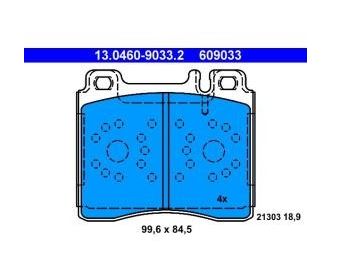 ATE Font Brake Pads 609033 DB1284 0024202620 Benz W140