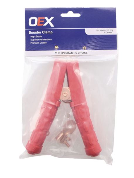 OEX Battery Booster Clamp Positive Red 500A ACX0640