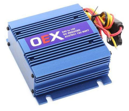 OEX Voltage Reducer 24V-12V Switch Mode Single Circuit 10A W/Memory Wire fits Radio ACX7201