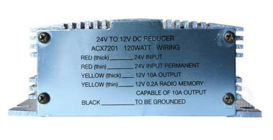 OEX Voltage Reducer 24V-12V Switch Mode Single Circuit 10A W/Memory Wire fits Radio ACX7201