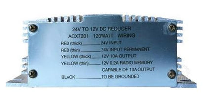 OEX Voltage Reducer 24V-12V Switch Mode Single Circuit 10A W/Memory Wire fits Radio ACX7201