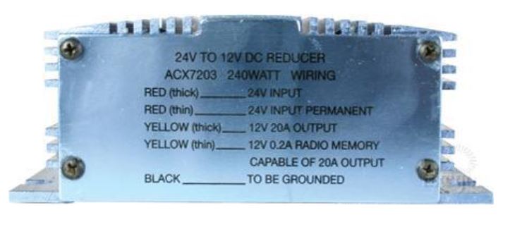 OEX Voltage Reducer 24V To 12V Switch Mode Single Circuit 20A With Memory wire for Radio ACX7203