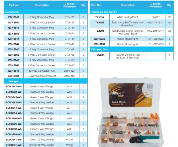 Jaylec Deutsch DT Series Connector Kit With Tool ECH3800