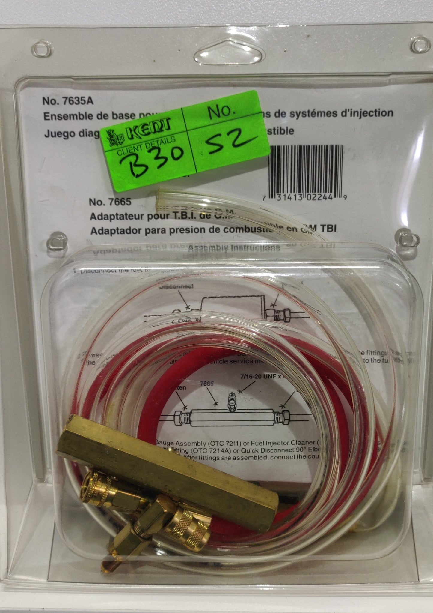 OTC SPX Fuel Injection Diagnostic Kit 7797 ( 7635A + 7665 ) GM TBI 0-100 PSI