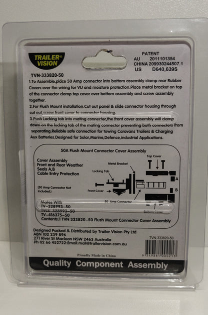 TRAILER VISION Flush Mount Housing For 50A Anderson Plug Connectors TVN-333820-50