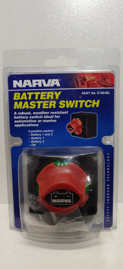 Narva Battery Master Rotary Switch Isolator System 4 Position Caravan Boat 61084BL
