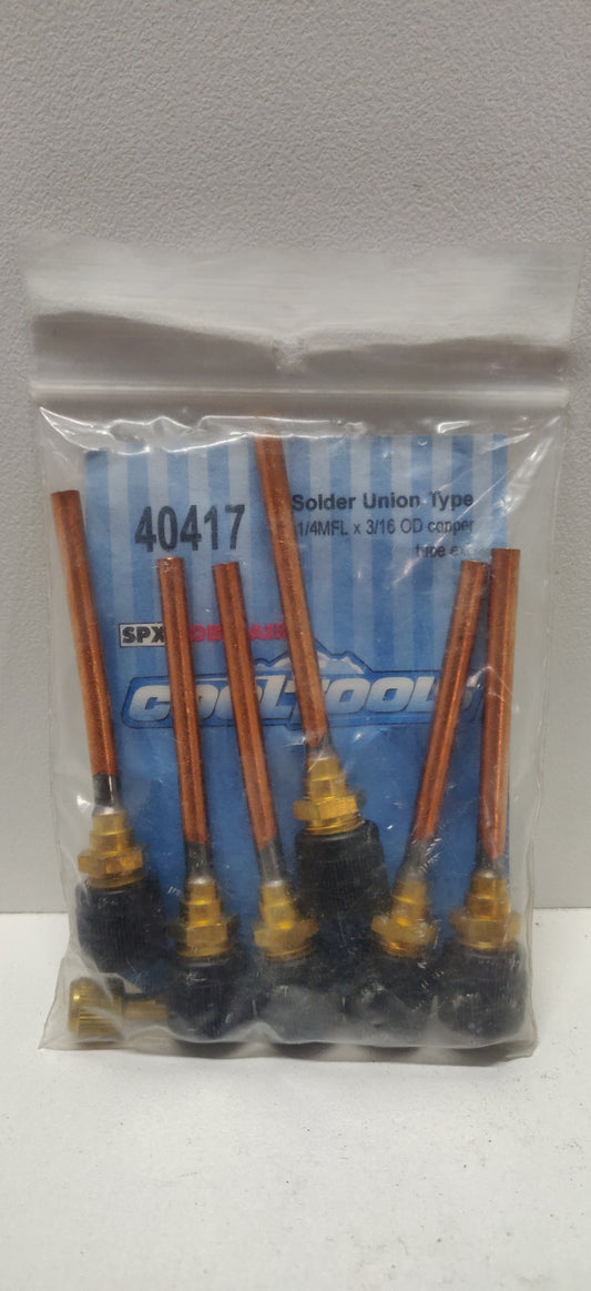 Robinair 40417 Solder Union 1/4MFL X 3/16" OD Copper Tube Pack of 6
