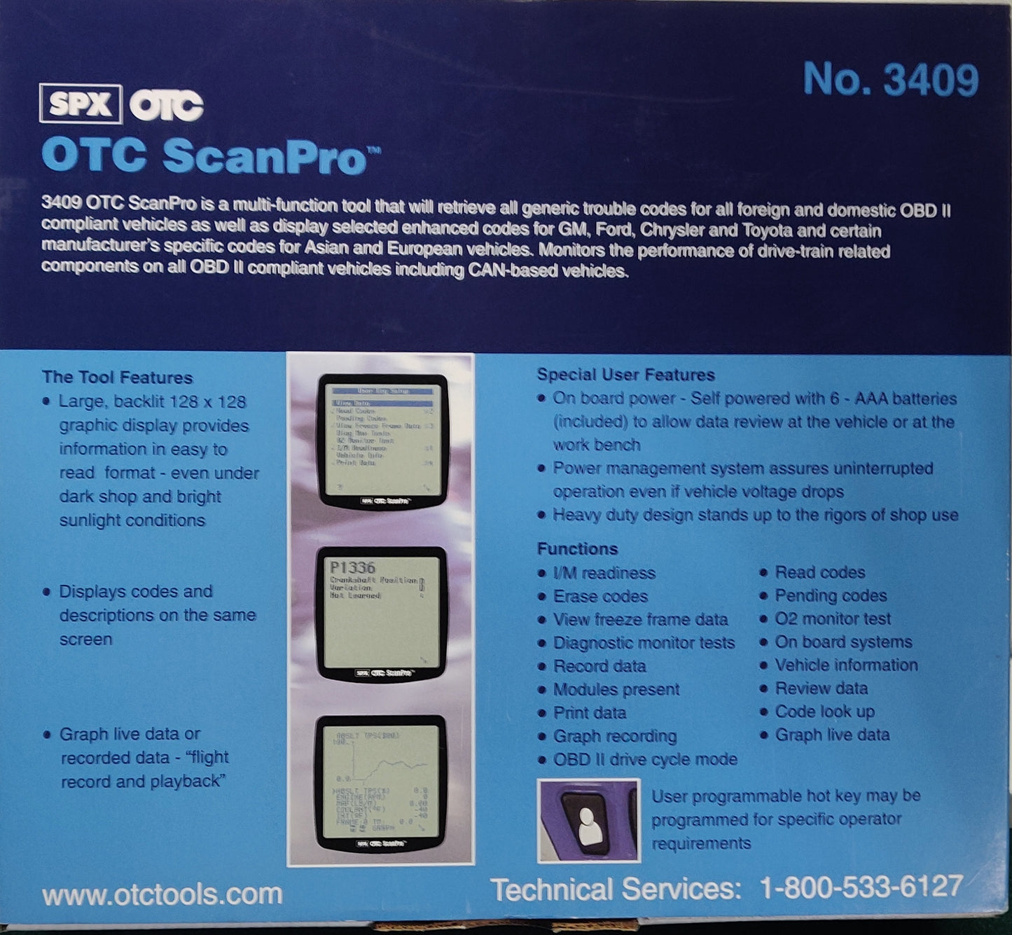 OTC ScanPro 3409 DTC ODB2 Scanner Scantool