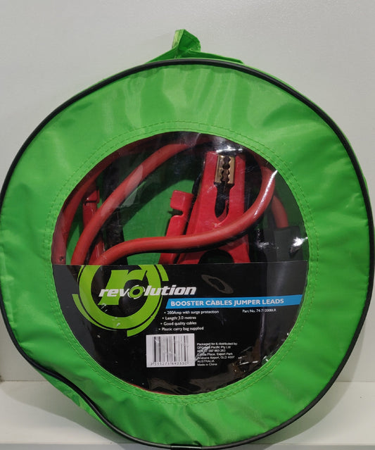 Revolution Booster Cables Jumper Leads 200A 3M surge protection 4X4 4WD Camping