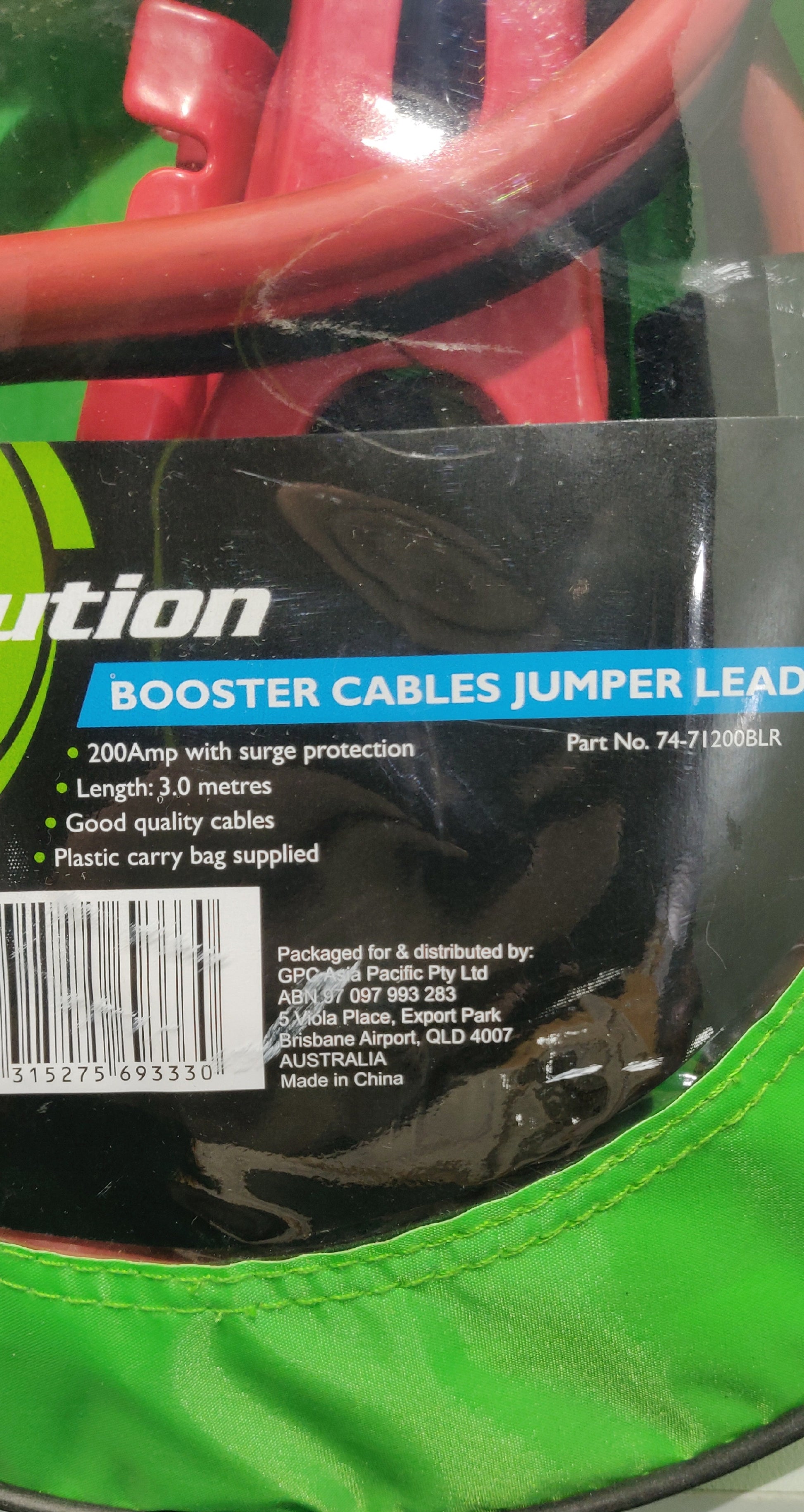 Revolution Booster Cables Jumper Leads 200A 3M surge protection 4X4 4WD Camping