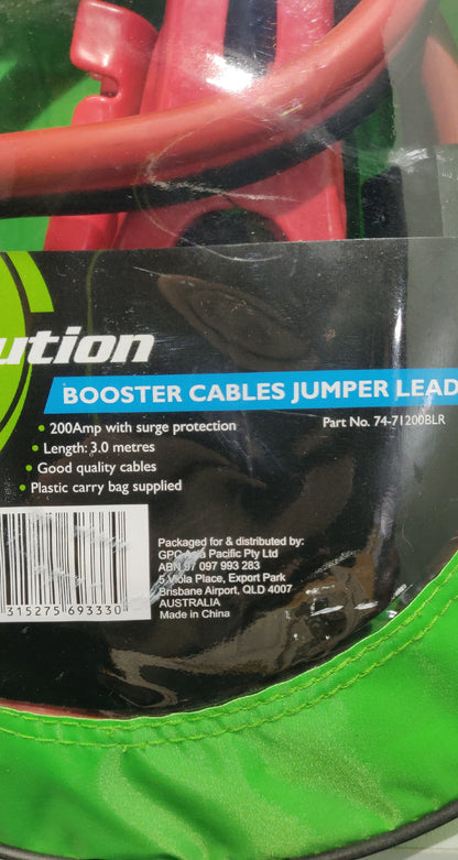 Revolution Booster Cables Jumper Leads 200A 3M surge protection 4X4 4WD Camping
