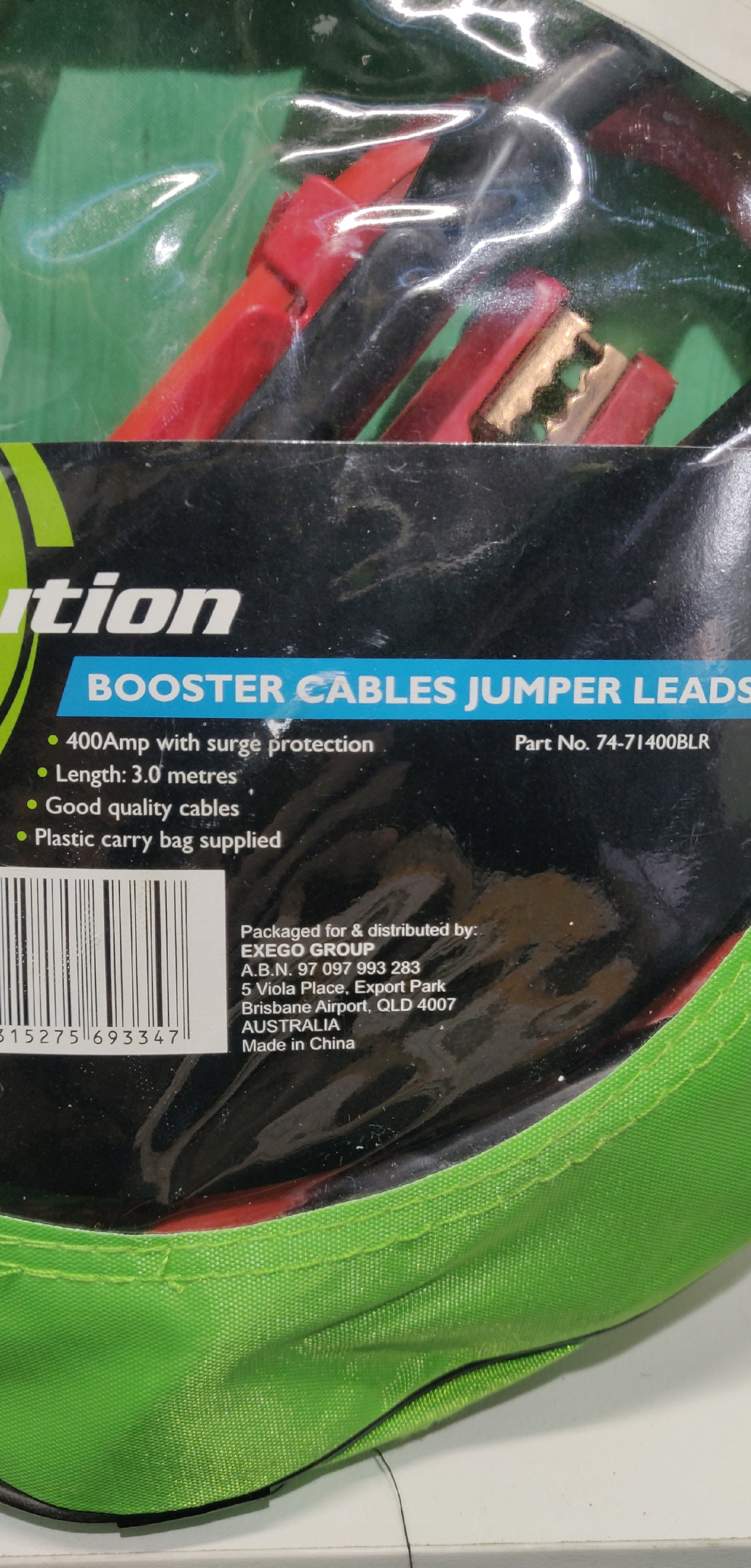 Revolution Booster Cables Jumper Leads 400A 3M surge protection 4X4 4WD Camping