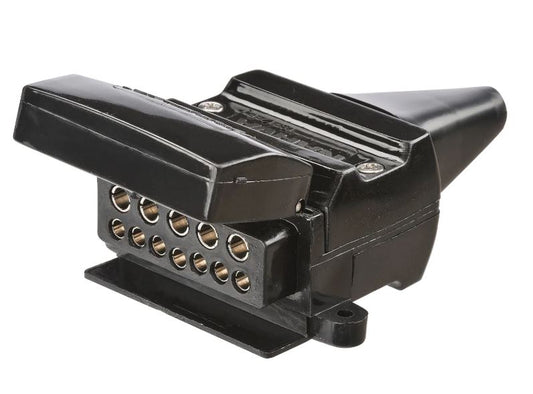 Narva 12 Pin Flat Trailer Socket Plastic with Reed Switch 82074BL