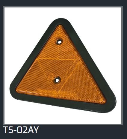Amber Triangle Reflector 150mm Safety Warning for Truck Trailer TS-02AY