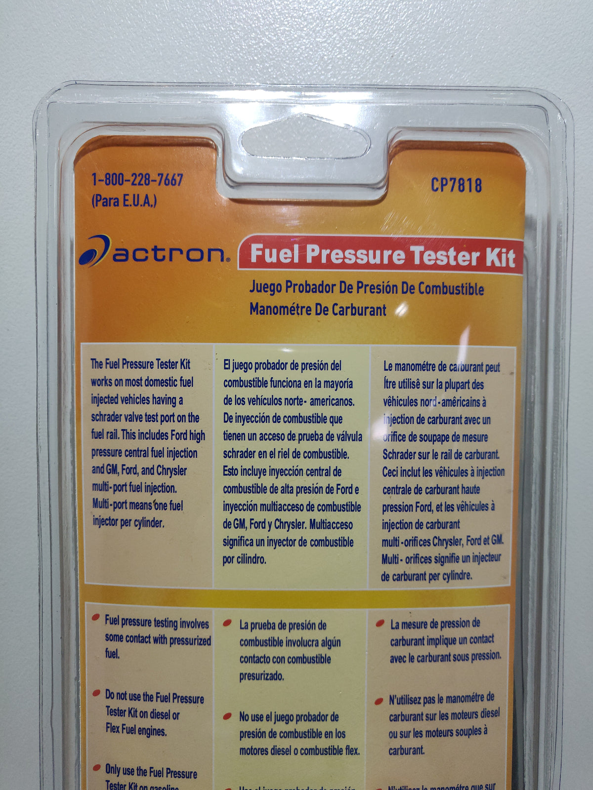Actron Fuel Injection Pressure Tester Kit CP7818 For GM Ford Chrysler