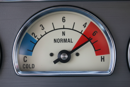 engine temperature gauge in the red hot zone