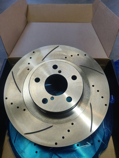 Front Disc Rotors Drilled Slotted Subaru WRX Impreza BRZ Forester & Toyota 86 Refer DR650