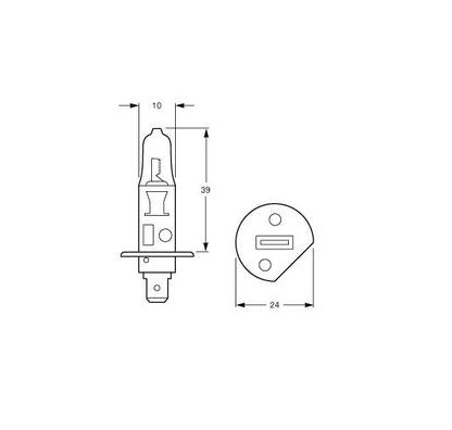 Hella C1255 H1 Headlight Globe 12V 55W P14.5s
