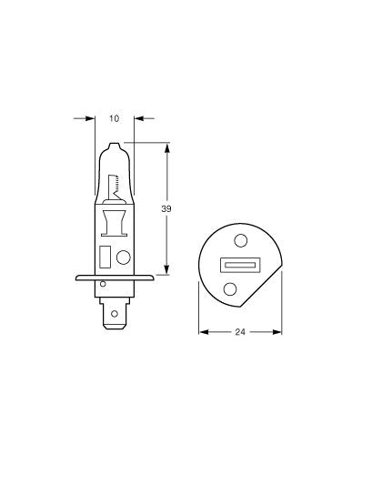 Hella C2455 H1 Halogen Headlight Globe 24V 55W P14.5s