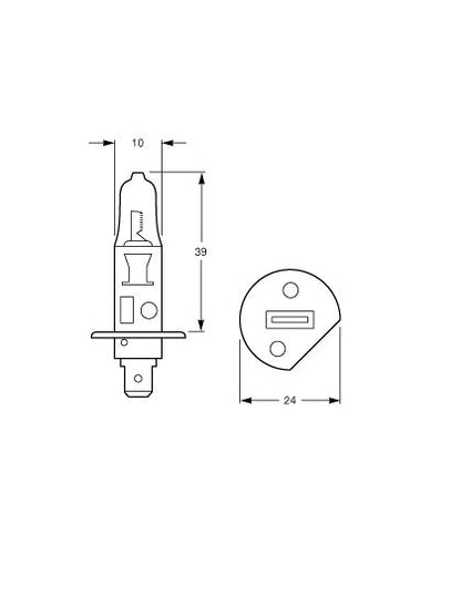 Hella C2455 H1 Halogen Headlight Globe 24V 55W P14.5s