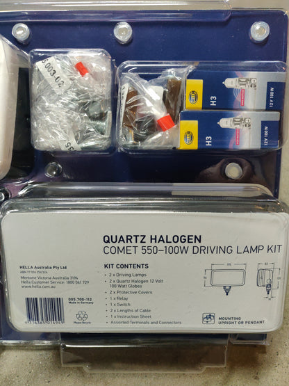 Hella 5644/100 Comet 550 Series 12V Halogen 100W Driving Light Kit 