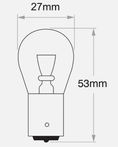 Stop Brake Indicator Globes 12V 21W Clear P21W BA15S Twin Pack