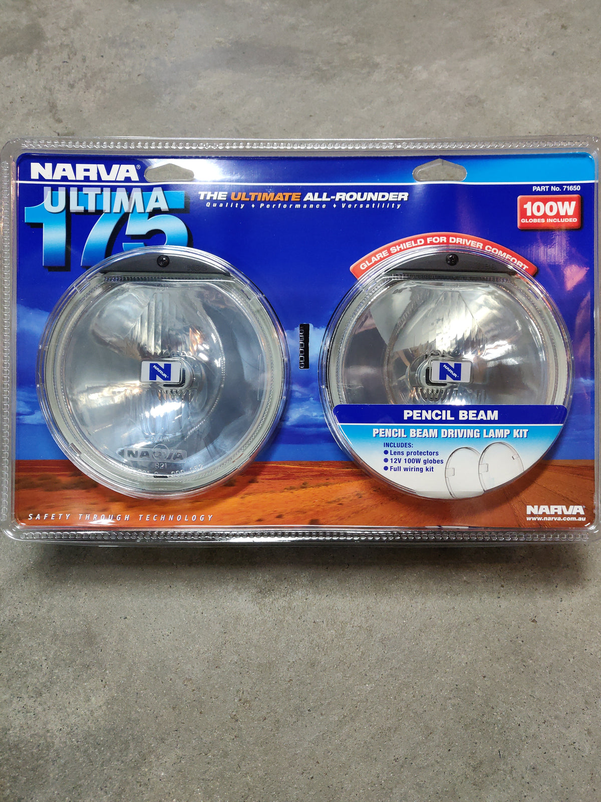 Narva Ultima 175 12V 100W Pencil Beam Driving Light Kit 71650