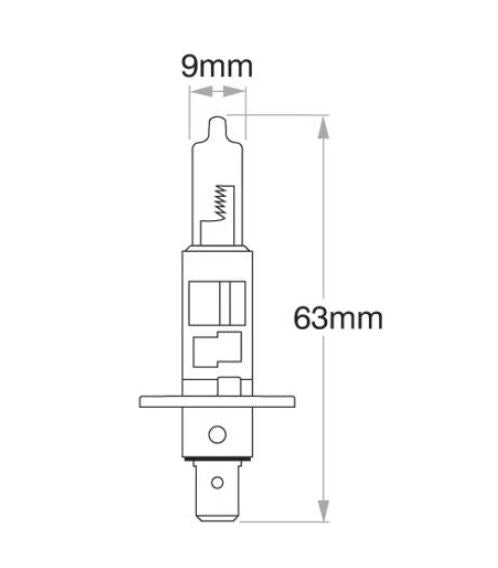 Philips Premium Halogen H1 12V 55W P14.5s 12258PRC1 Globe 