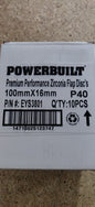 Powerbuilt Zirconia Flap Discs 100mm 115mm 125mm P40 P60 P80 P120