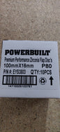 Powerbuilt Zirconia Flap Discs 100mm 115mm 125mm P40 P60 P80 P120