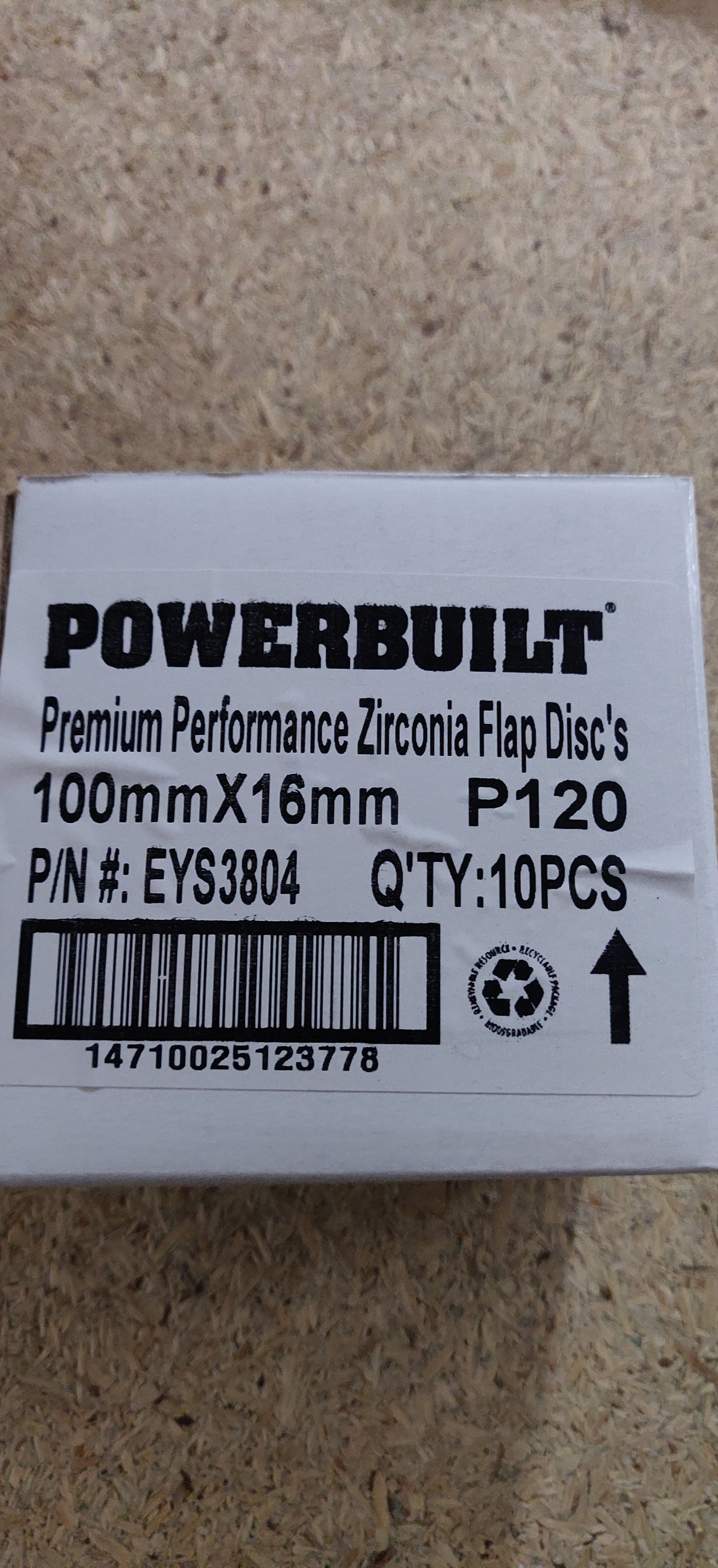 Powerbuilt Zirconia Flap Discs 100mm 115mm 125mm P40 P60 P80 P120
