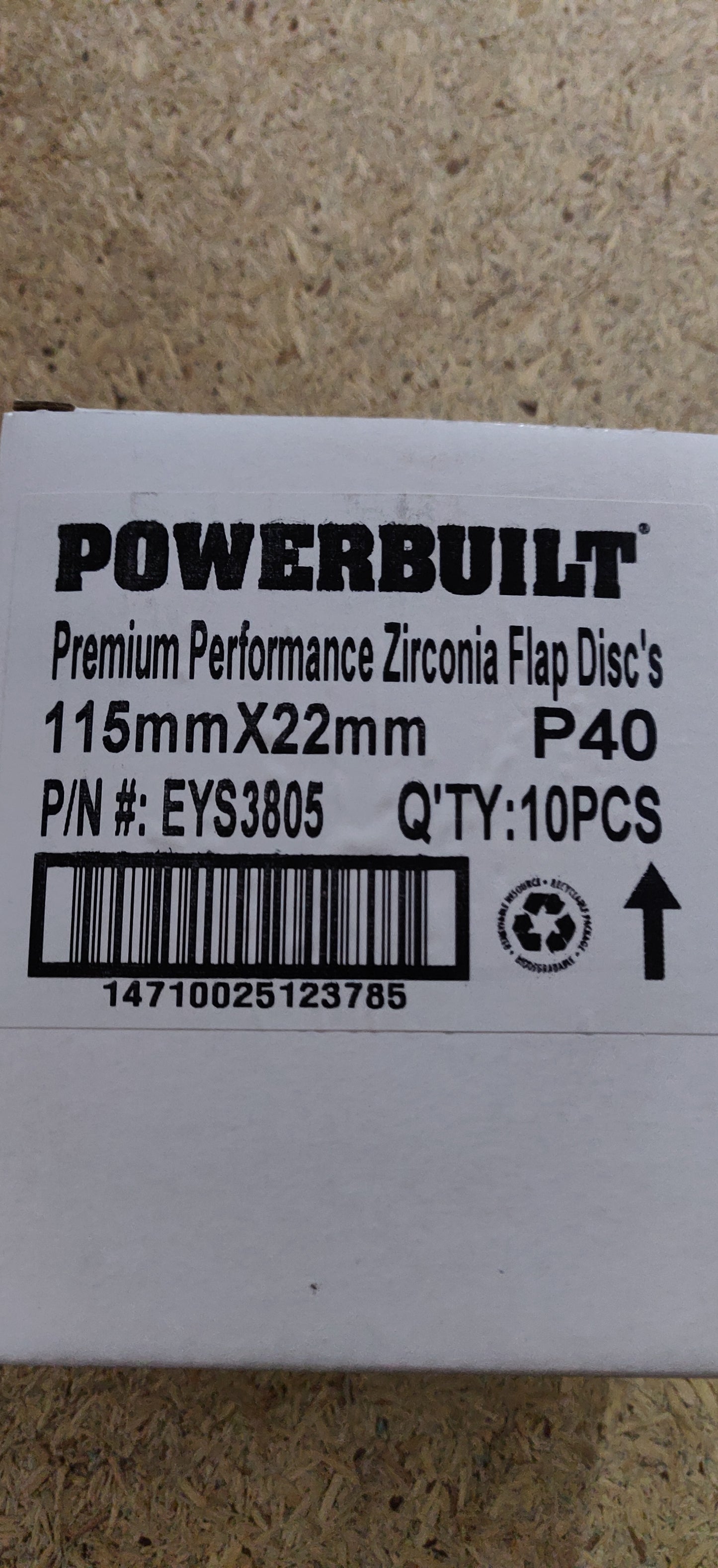Powerbuilt Zirconia Flap Discs 100mm 115mm 125mm P40 P60 P80 P120